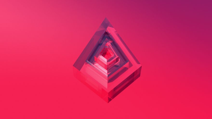 Low, Low poly, Shapes, Pink, HD, 2K