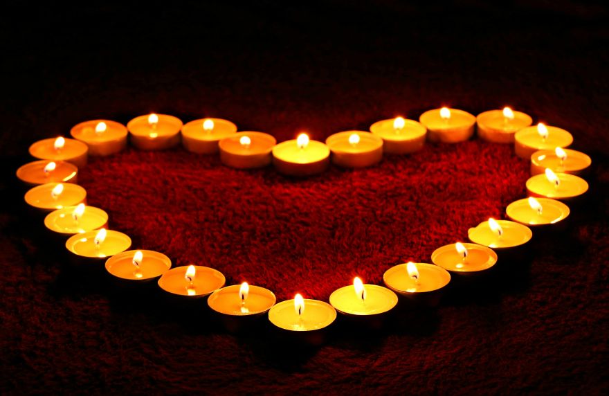 Candle, Candle lights, Love heart, HD, 2K