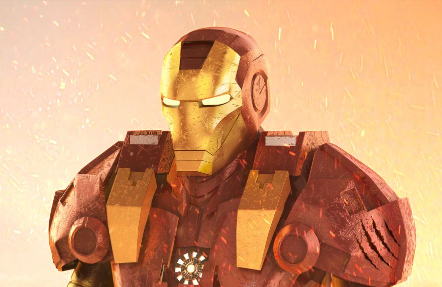 Iron, Iron Man, CGI, HD, 2K