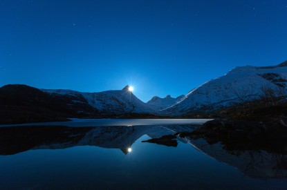 Moon, Blue, Night, Moonlight, Mountains, Lake, Reflections, Landscape, Moon, Blue, Night, Moonlight, Mountains, Lake, Reflections, Landscape, HD, 2K, 4K, 5K
