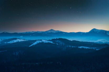 Mountains, Twilight, Foggy, Forest, Mountains, Twilight, Foggy, Forest, HD, 2K, 4K