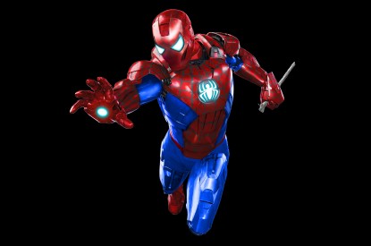 Spider-Man, Iron, Spider-Man, Iron Man, Iron Spider, Dark background, Black, HD, 2K, 4K, 5K, 8K
