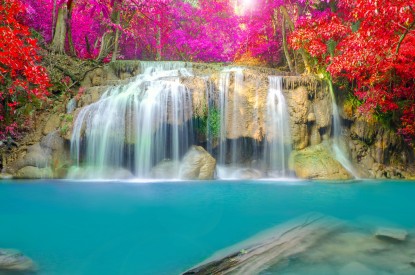 Waterfall, Thailand, Erawan, Waterfall, Thailand, Erawan Falls, Erawan National Park, HD, 2K, 4K