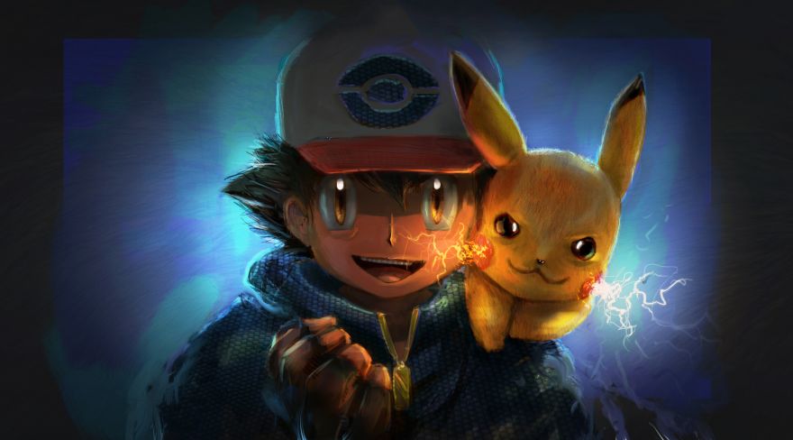 Ash, Ash Ketchum, Pikachu, Pokémon, Artwork, HD, 2K