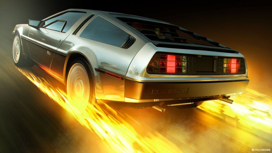 DeLorean, DeLorean time machine, DeLorean DMC-12, Back to the Future, CGI, HD, 2K, 4K