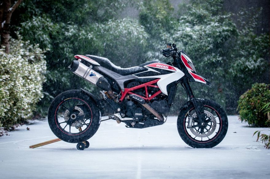 Ducati, Ducati Hypermotard, Snowfall, HD, 2K
