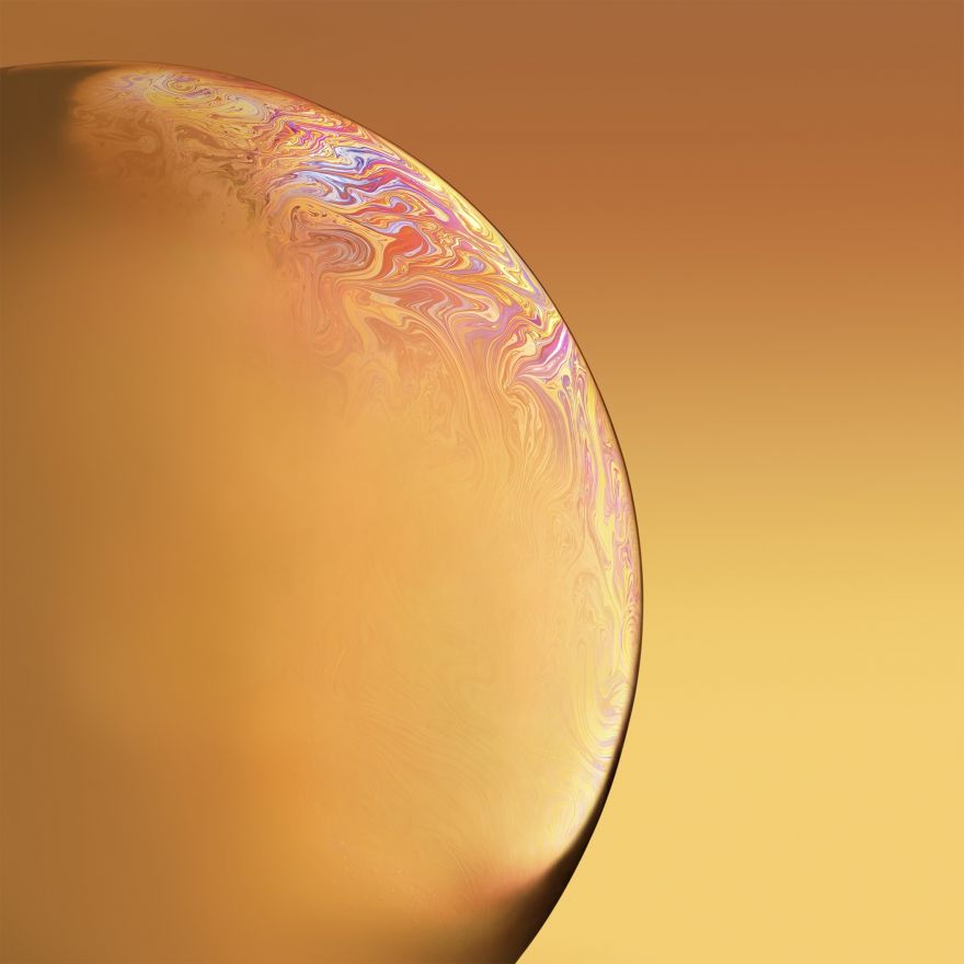 Earth, Planet, Bubble, Yellow, Red, iPhone, Earth, Planet, Bubble, Yellow, Red, iPhone XR, iOS 12, Stock, HD, 2K
