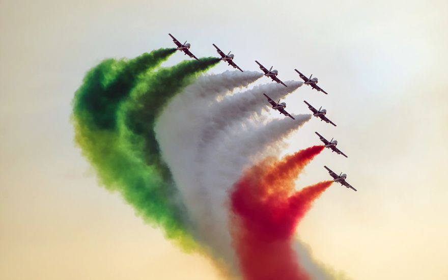 Indian, Indian Air Force, Fighter jets, Smoke, Saffron, White, Green, HD, 2K
