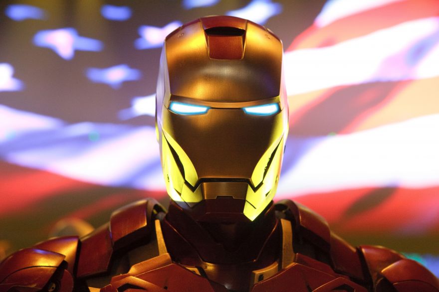 Iron, Iron Man, USA Flag, HD, 2K, 4K