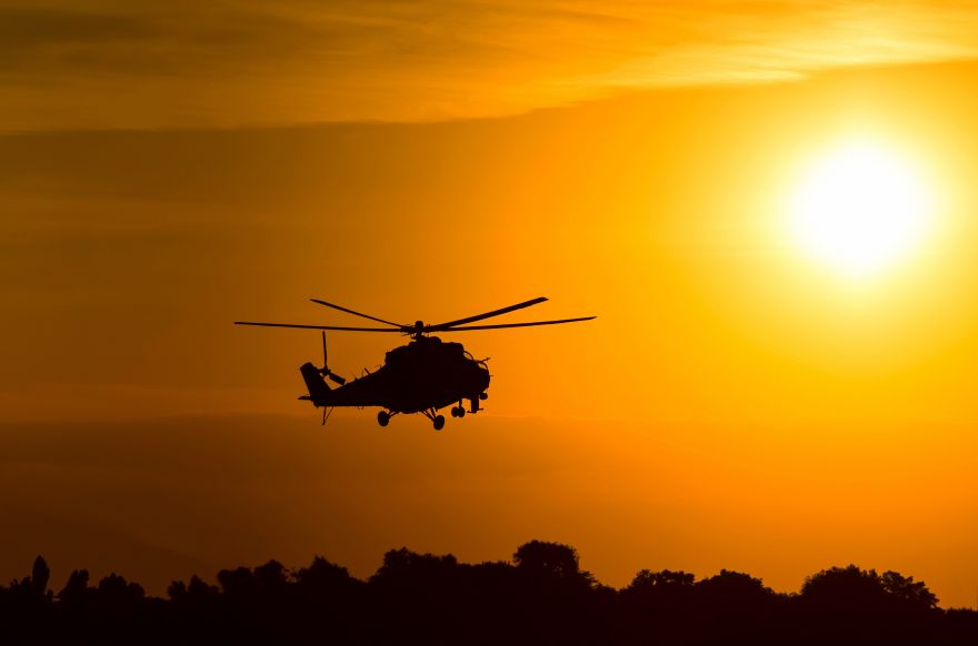 Mil, Mil Mi-2, Attack helicopter, Silhouette, Sunset, HD, 2K, 4K
