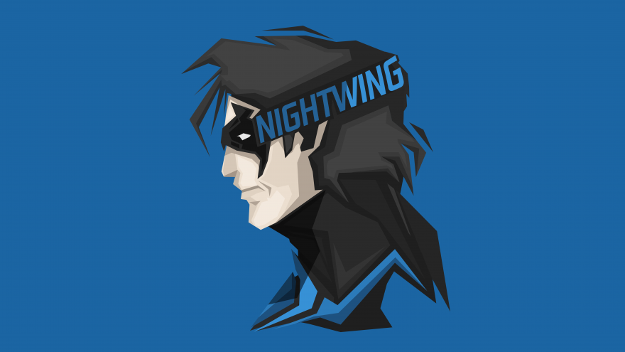 Nightwing, Superhero, Nightwing, Superhero, DC Comics, Headshot, Blue, Minimal, HD, 2K, 4K, 5K, 8K