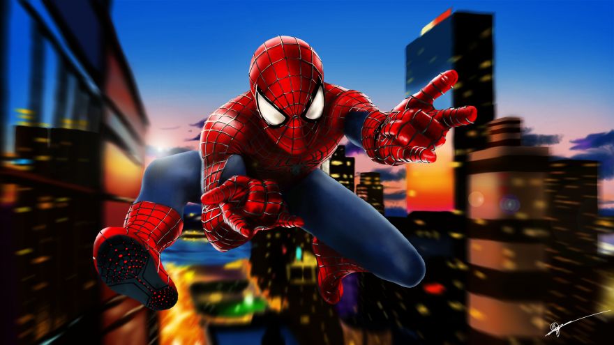 Spider-Man, Speed, Spider-Man, Speed paint, HD, 2K, 4K