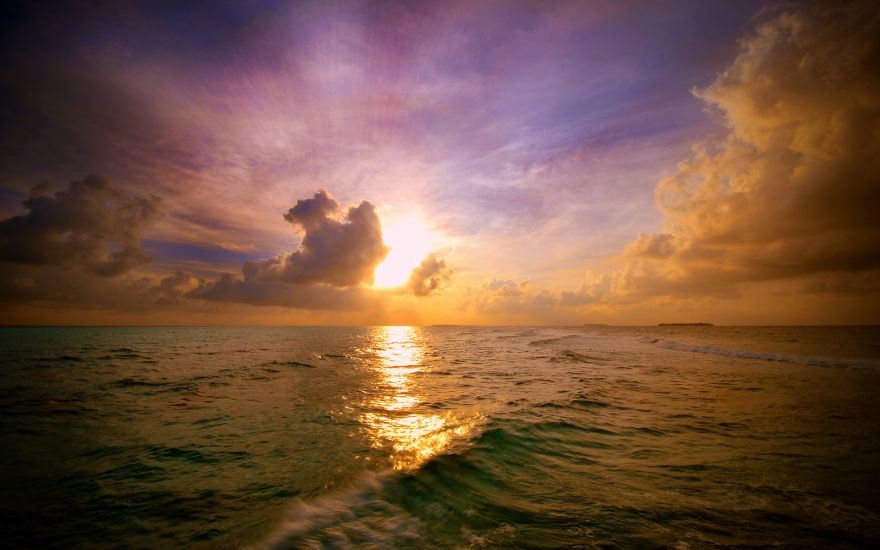 Sunset, Maldives, Landaa, Sunset, Maldives, Landaa Giraavaru, Island, HD, 2K