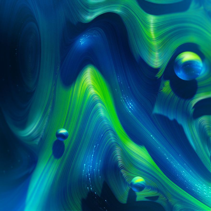Waves, Flow, Stream, Colorful, Blue, Green, Waves, Flow, Stream, Colorful, Blue, Green, HD, 2K